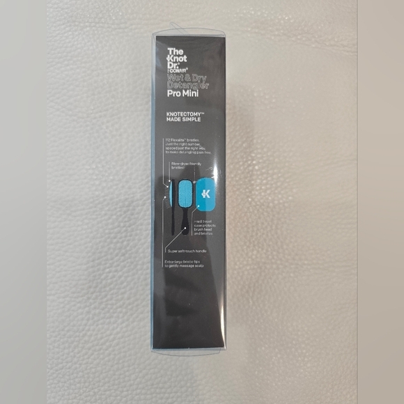 The Knot Dr. For Conair Pro Mini Wet Dry Detangler Brush Hair Case Teal Blue - Picture 3 of 5
